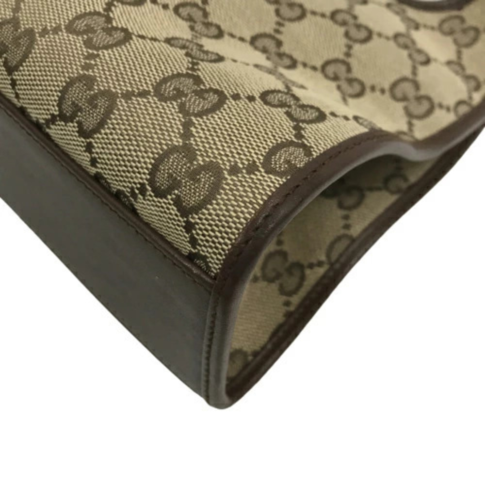 Gucci Handbag Jackie GG Canvas Shoulder Bag Tote Clutch Beige Brown - Picture 8 of 10